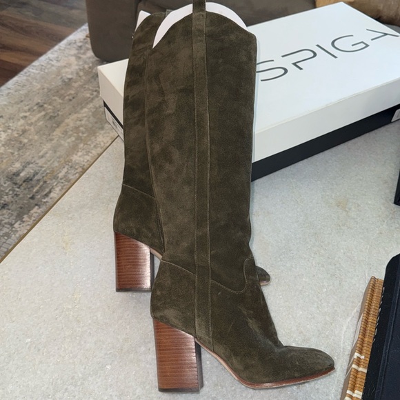 Gorgeous Via Spiga V-Babe Knee High Boots in Military Suede - Sz 7M - Picture 4 of 8